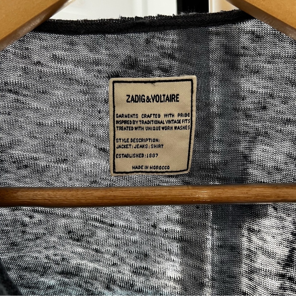 Mens Zadig & Voltaire 100% linen Monastir TShirt. SIZE S (runs big:fits M and L)